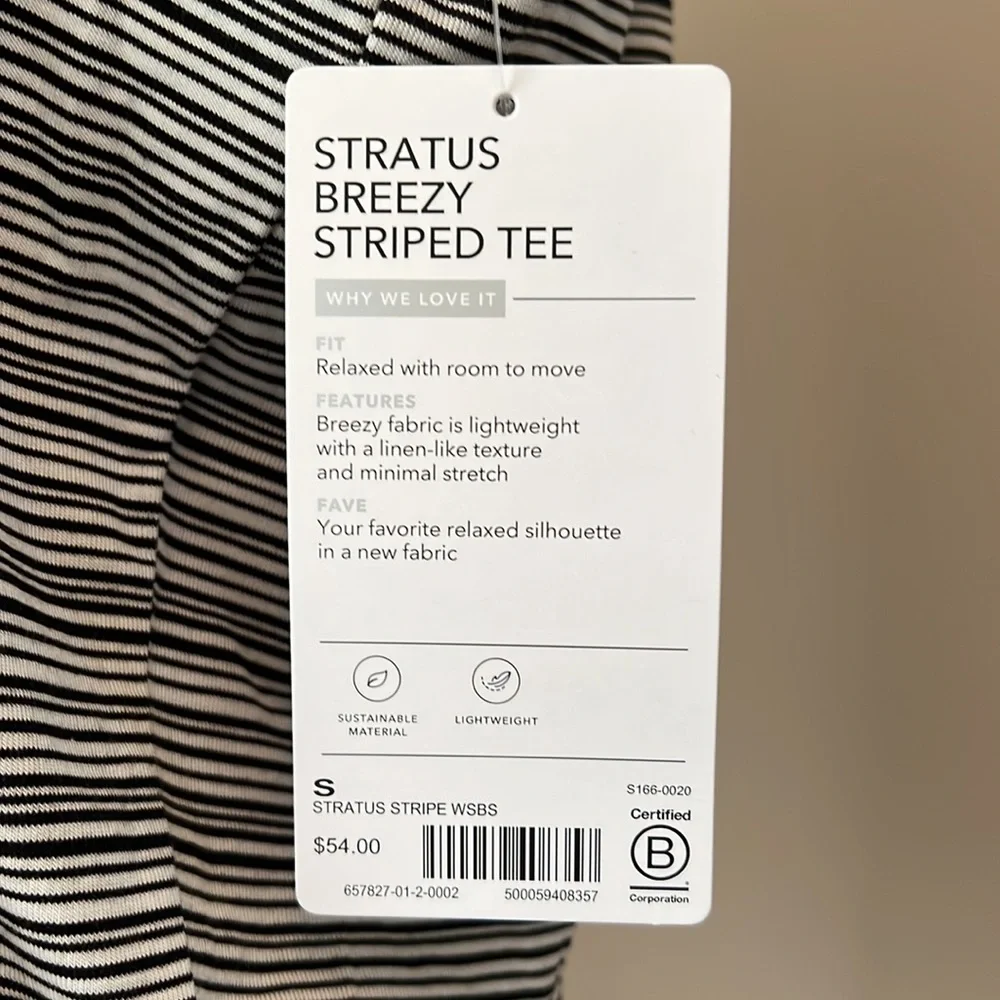 Athleta Stratus Breezy Striped Tee - Picture 4 of 5